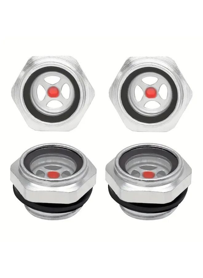 4 PCS Aluminum Alloy Air Compressor Oil Sight Glass Gauge 1 2 NPT Male Threaded - Image 3